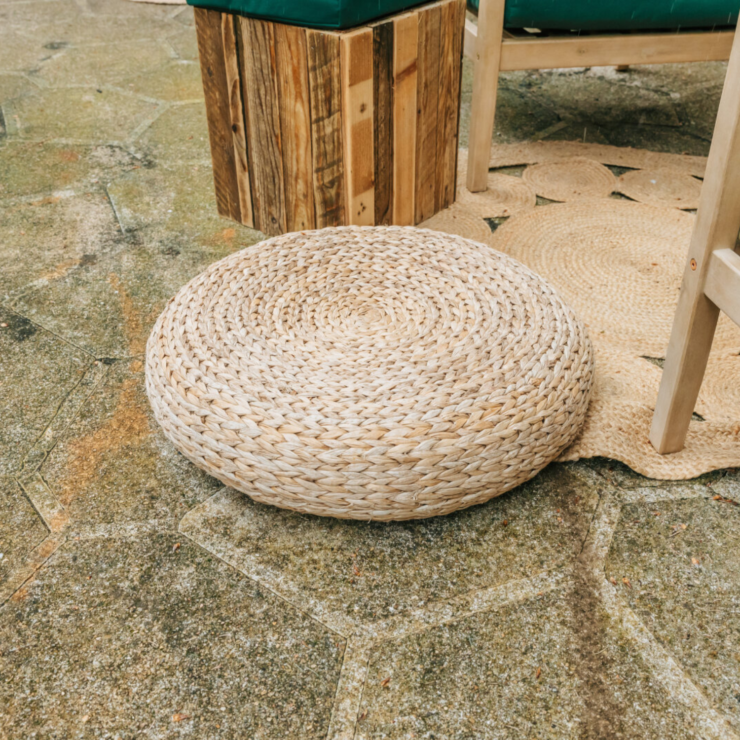 Pouf Osier Disque