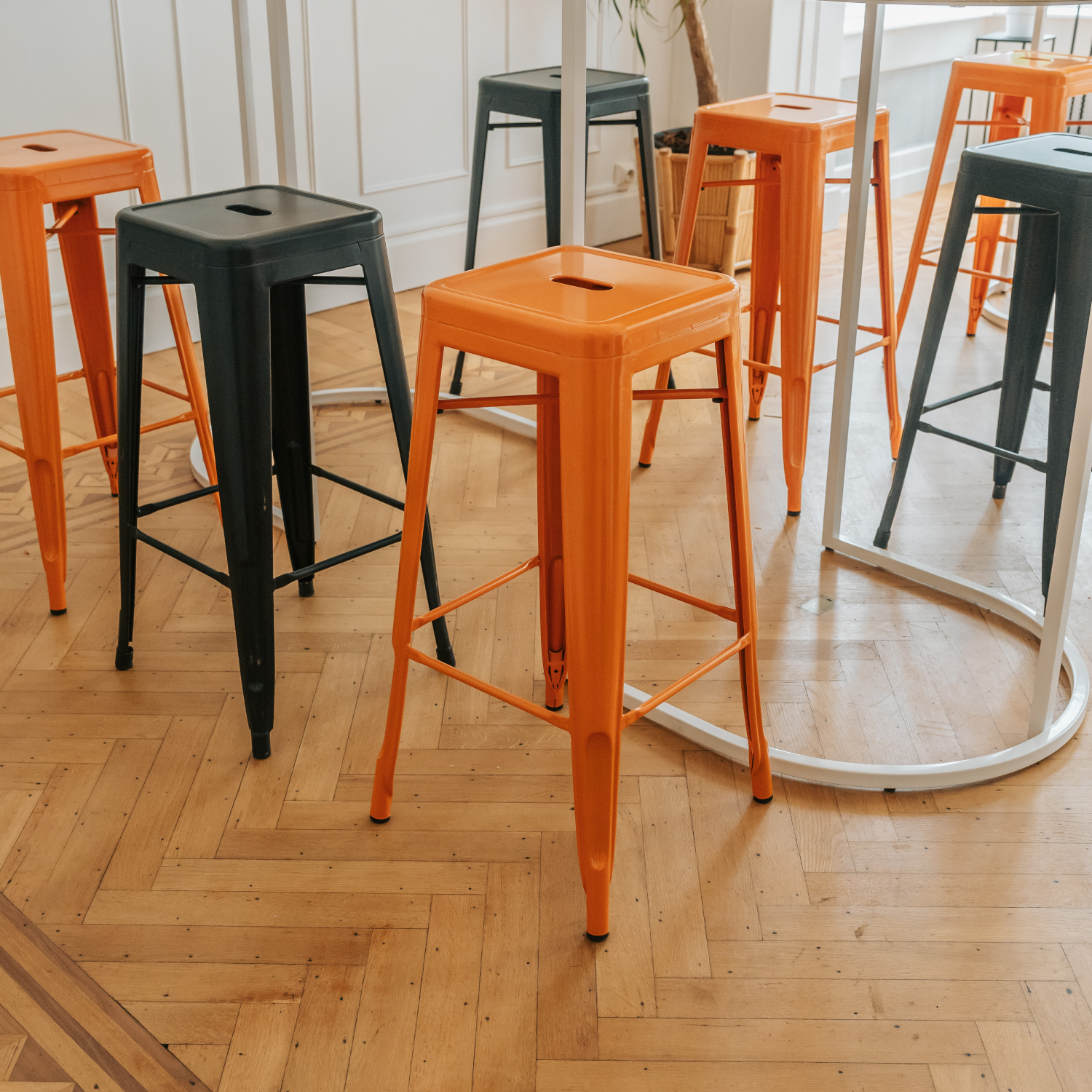 Tabouret Metal Orange